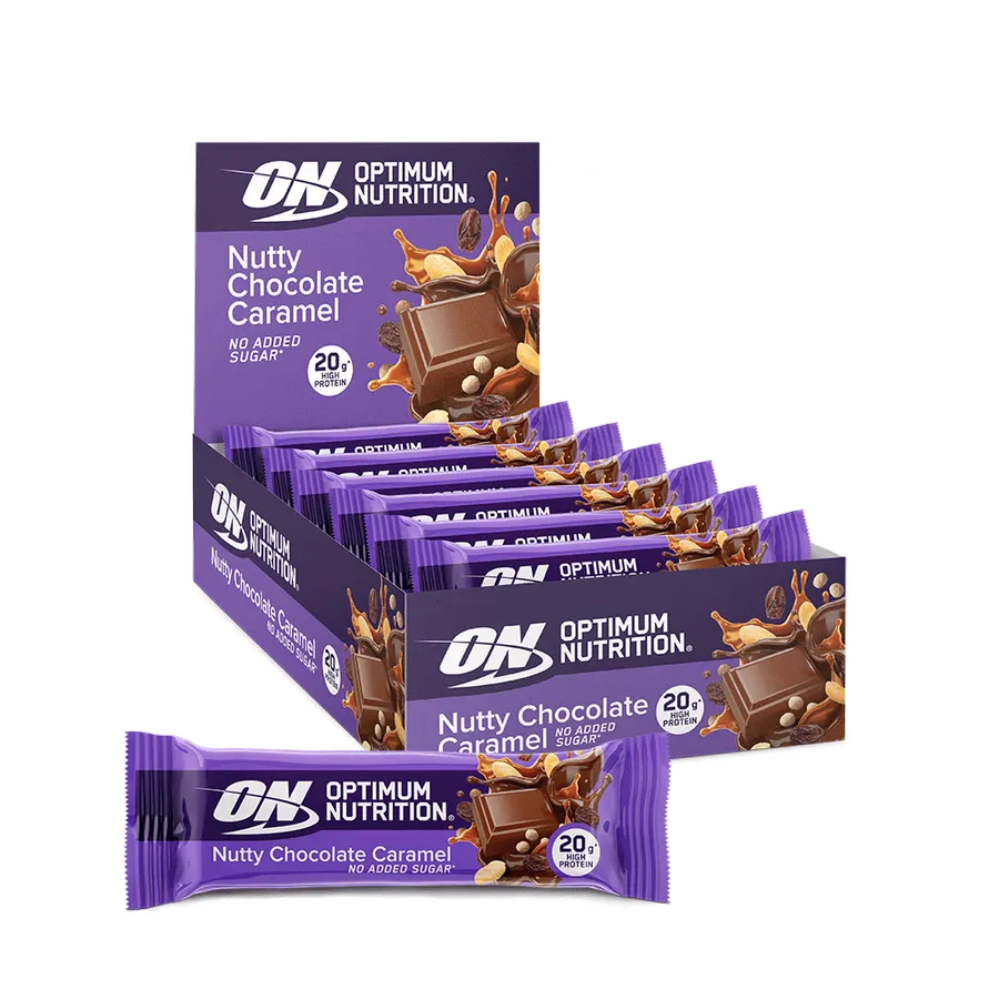 Baton proteinowy Optimum Nutrition o smaku orzechowo-czekoladowo-karmelowym - Main image